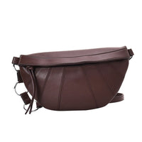 Sac Banane Cuir Élégant Noir Unisexe - modèle Marron foncé - Banane Avenue ™