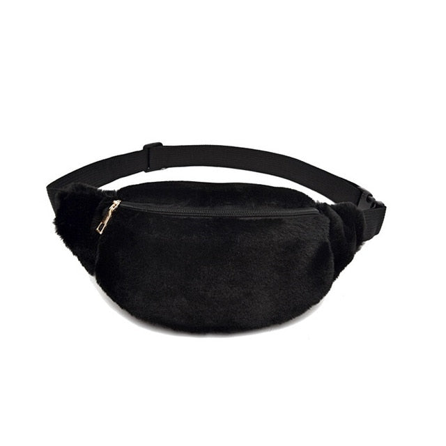 Sac Banane Velours Noir Tendance Urbaine