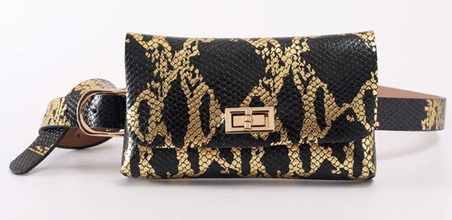 Sacoche Banane Élégante Python Rose