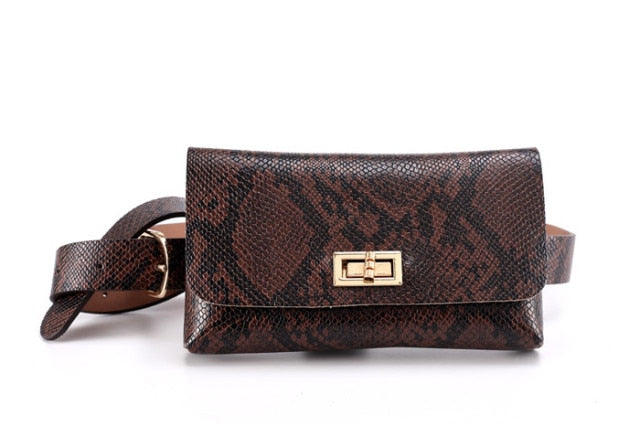 Sacoche Banane Élégante Python Rose