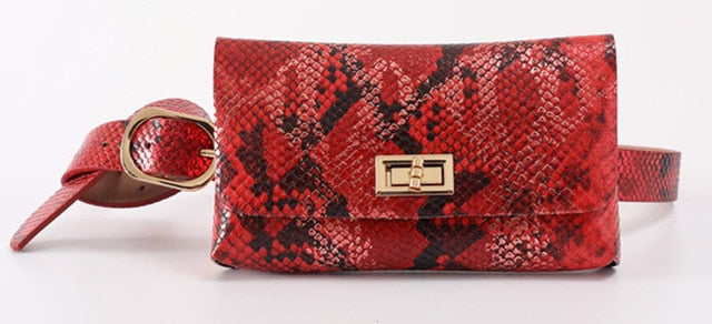 Sacoche Banane Élégante Python Rose