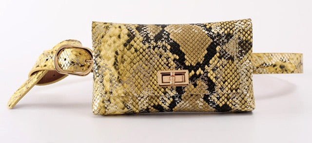Sacoche Banane Élégante Python Rose