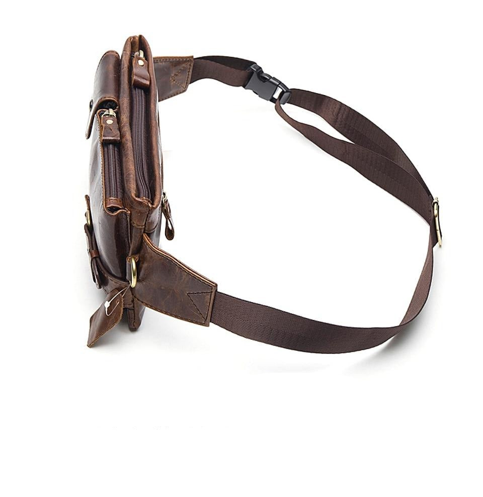 Sacoche Banane Cuir Vintage Unisexe