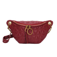 Sac Banane Noir Matelassé Élégant Chaîne Dorée - modèle Rouge - Banane Avenue ™