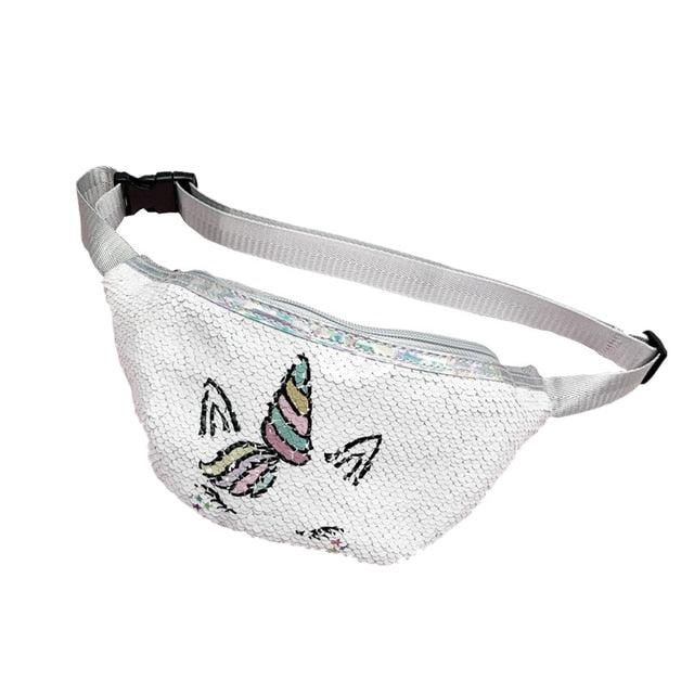 Sac Banane Licorne Paillettes Réglable Enfant