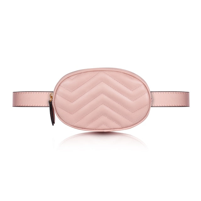 Sac Banane Velours Bleu Zigzag Chic