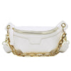 Sac Banane Élégant Blanc Chaîne Dorée