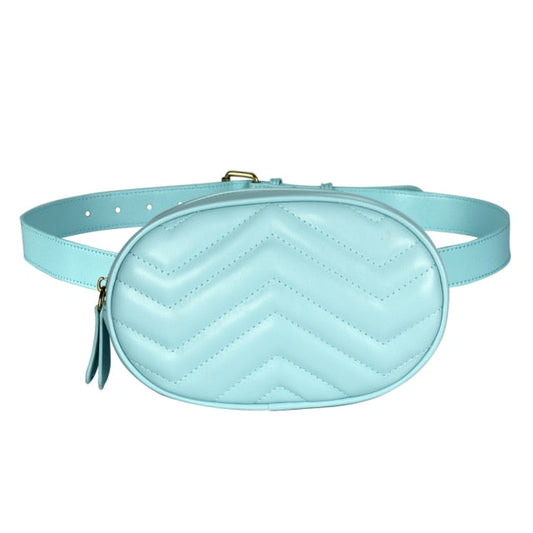 Sac Banane Élégant Chevron Bleu Pastel
