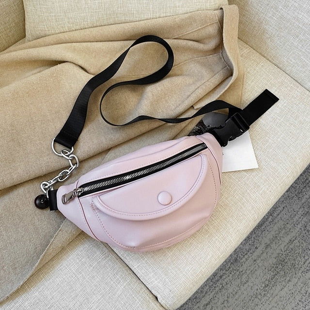 Sac Banane Élégant Beige Chaîne Design