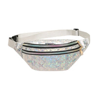 Ceinture Sac Banane Tendance Noire Brillante - modèle Argent - Banane Avenue ™