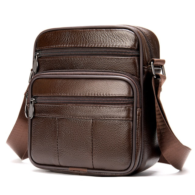 Sacoche Banane Cuir Marron Homme Premium
