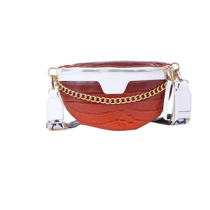 Sac Banane Tendance Violet Chaîne Dorée