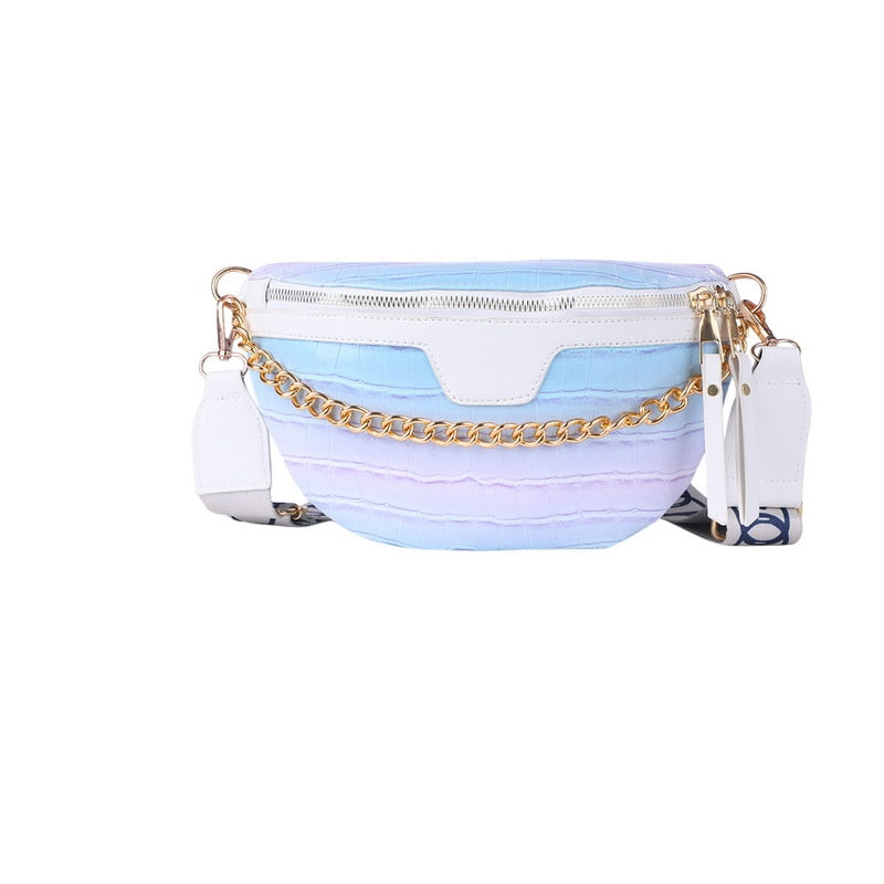 Sac Banane Tendance Violet Chaîne Dorée