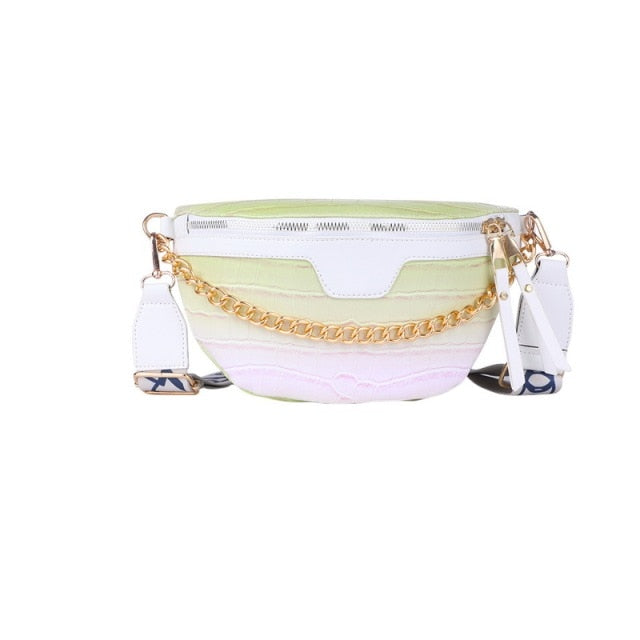 Sac Banane Tendance Violet Chaîne Dorée