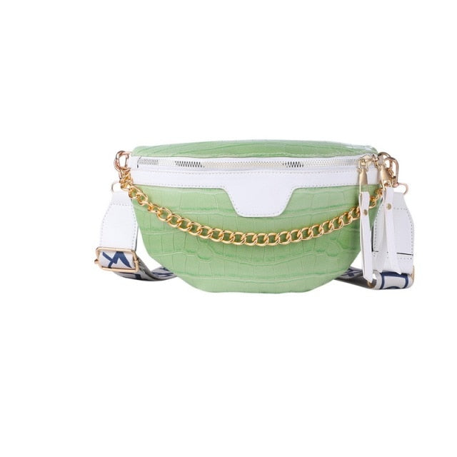 Sac Banane Tendance Violet Chaîne Dorée