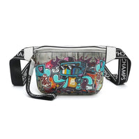 Sac Banane Urbain Graffiti Tendance Unisexe - modèle Blanc - Banane Avenue ™