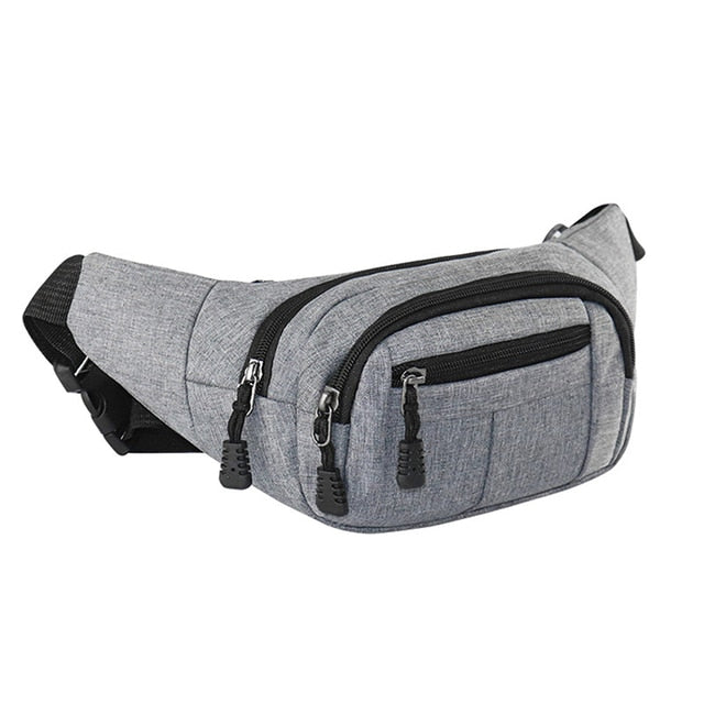 Sacoche Banane Urbaine Noir Multi-poches