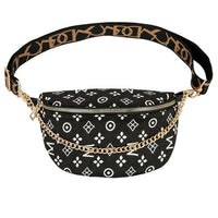 Sacoche Banane Tendance Chaîne Dorée - modèle Noir - Banane Avenue ™