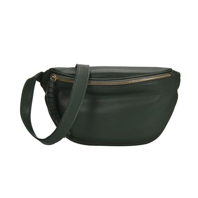 Sac Banane Élégant Cuir Vert Urbain