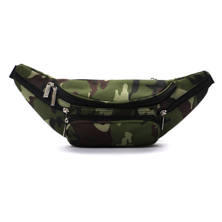 Sac Banane Camouflage – Ceinture En Nylon Imperméable, 13,65x4,68 Pouces, 3 Compartiments, Pour Rando, Voyage, Sport, Homme/femme