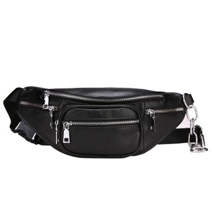Sac Banane Urbain Noir Multi-Poches Pratique
