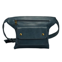 Sac Banane Cuir Marron Élégance Urbaine - modèle Bleu - Banane Avenue ™