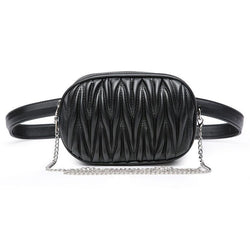 Acheter Sac Banane Élégance Urbaine Noire Texture Plissée - Banane Avenue ™