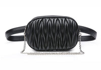 Sac Banane Élégance Urbaine Noire Texture Plissée - modèle Noir - Banane Avenue ™