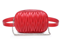 Sac Banane Élégance Urbaine Noire Texture Plissée - modèle Rouge - Banane Avenue ™