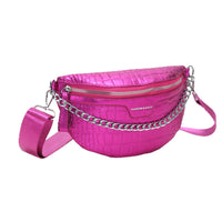 Sac Banane Élégance Croco Turquoise Tendance - modèle Fuchsia - Banane Avenue ™