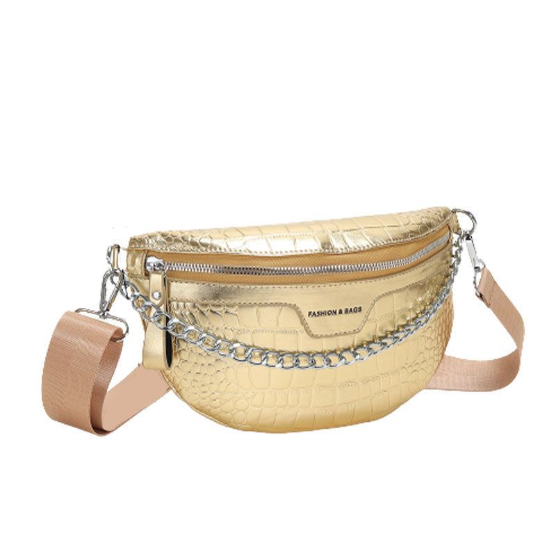 Sac Banane Élégance Croco Turquoise Tendance