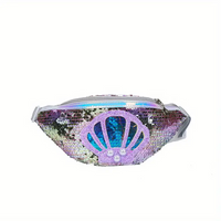 Sac Banane Paillettes Holographique Coquillage - modèle Argent - Banane Avenue ™