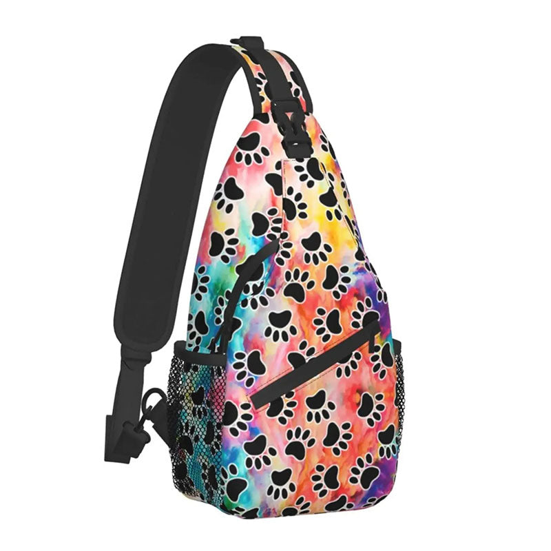 Sacoche Banane Colorée Motif Pattes Canines