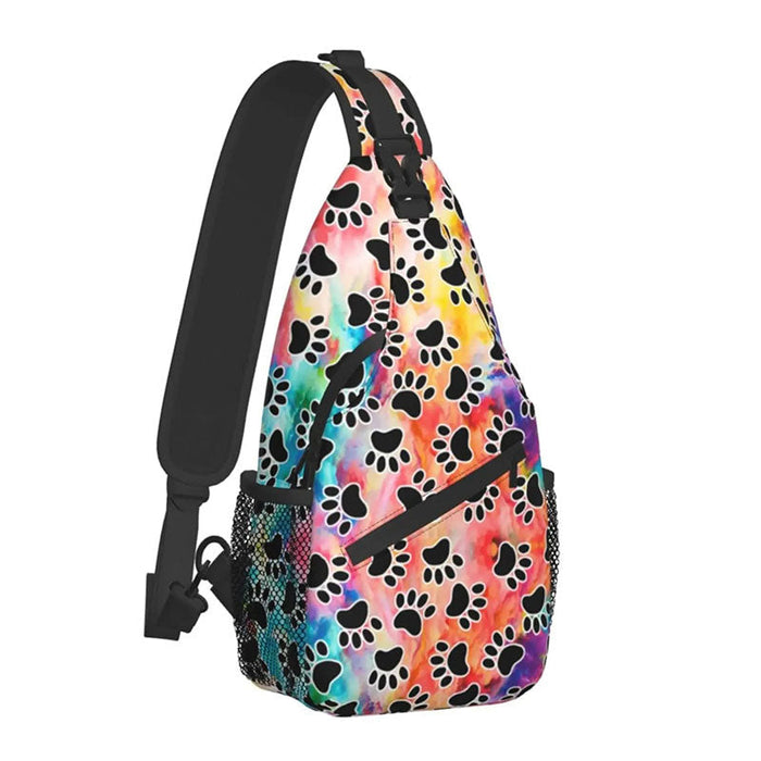 Sacoche Banane Colorée Motif Pattes Canines