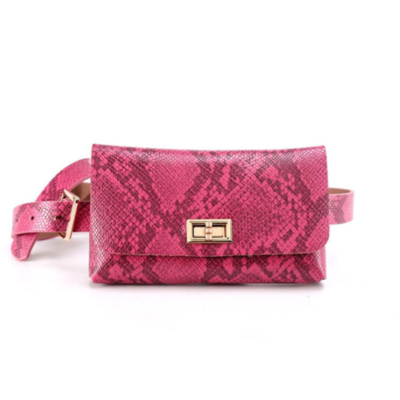 Sacoche Banane Élégante Python Rose