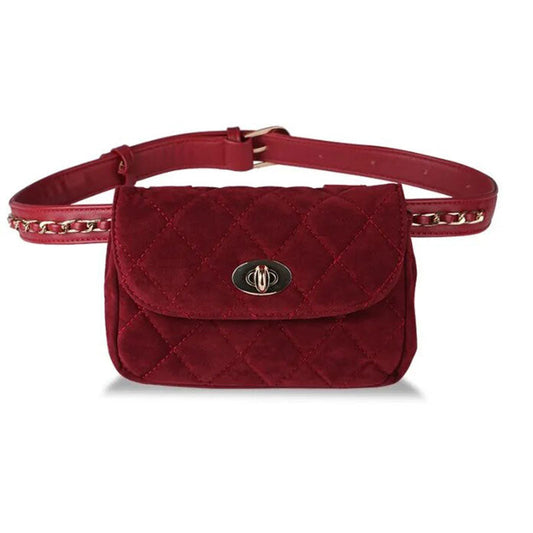 Ceinture Élégante Matelassée Rouge Chic