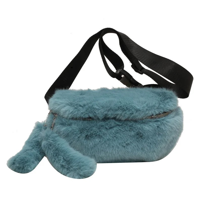 Sac Banane Douceur Peluche Écrue Unisexe