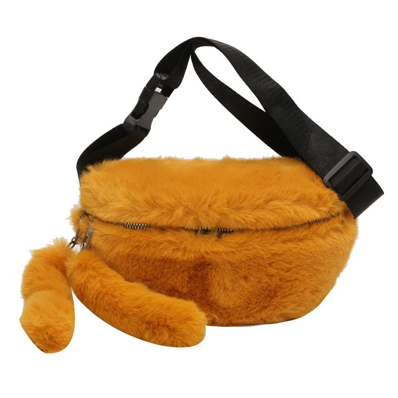 Sac Banane Douceur Peluche Écrue Unisexe