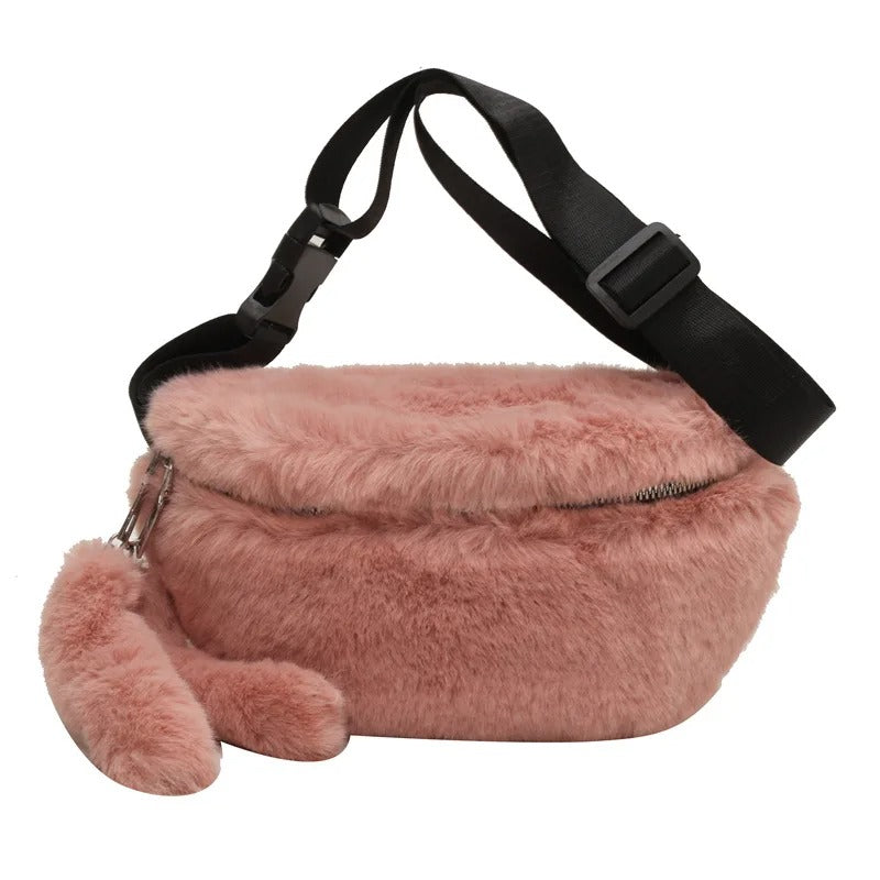 Sac Banane Douceur Peluche Écrue Unisexe